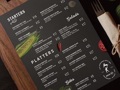 Dock 99 Menu Design bar bbq design menu print restaurant steak