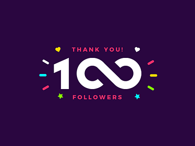 100 followers! brand cool creative design followers graphic identity illustrator inspiration invite logo photoshop