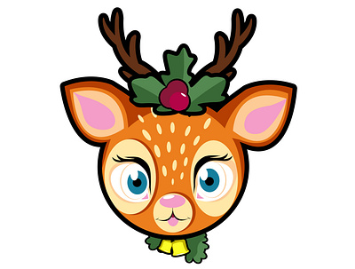 Little Deer Clipart christmas cute deer graphic design illustration litlle deer litlle reindeer textiles vector wallpaper