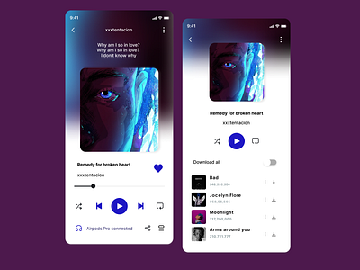 Daily UI - Music player app Day 9 #dailyui dailyui day9 design musicplayerapp ui uidesign ux