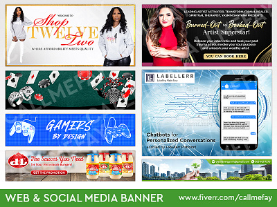 Website and Social Media Banner Design banner ad banner design branding design facebook ad facebook cover facebook post graphic design header design image post instagram ad instagram feed instagram post social media banner web banner web header website banner website header