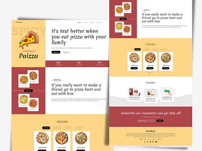 PAIZZA HUNT - The Modren Food Landing Page Using HTML, CSS branding company landing page design food website food website design graphic design html css landing page landing page design logo modren landing page design modren website mohsin new new website design paizza website restaurant ui ux web design website