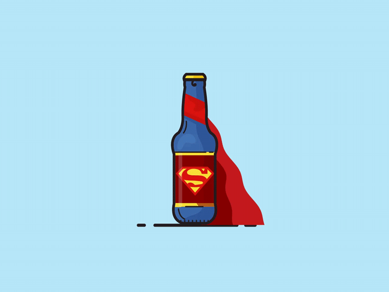 If Superheros were drinks! 2d alcohol animation beer branding cocktail design drinks flat flat design gif icon iconography illustration illustrator loop superhero superman vector vectorart