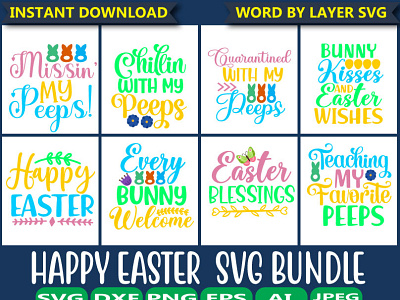 Happy easter svg bundle