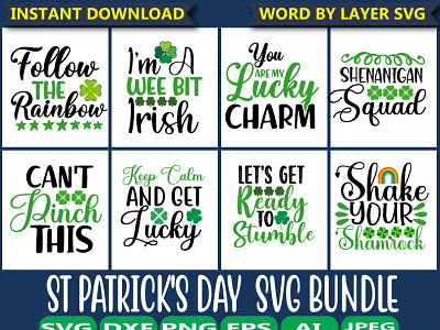 St patrick,s day svg bundle branding graphic design logo t shirt