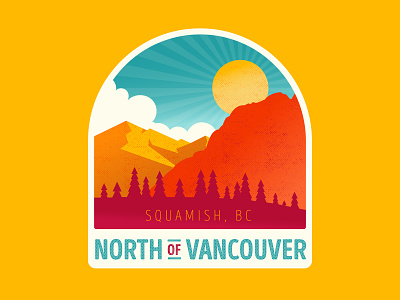 North of Vancouver aaron brink badge bc british columbia canada illustration squamish vancouver vintage whistler
