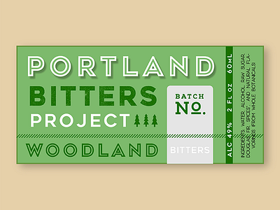 Portland Bitters bitters brand design forest graphic label layout mockup organic portland tree woodland