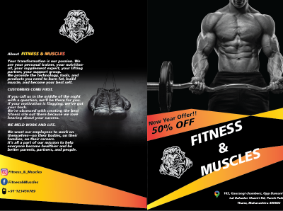 Brochure Design | Bi-fold | Gym Brochure design ad adobeillustrator advertisement branding brochure brochure design graphic design illustration