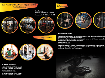 Brochure Design | Bi-fold | Brochure design for Gym ad adobeillustrator advertisement branding brochure brochure design graphic design illustration