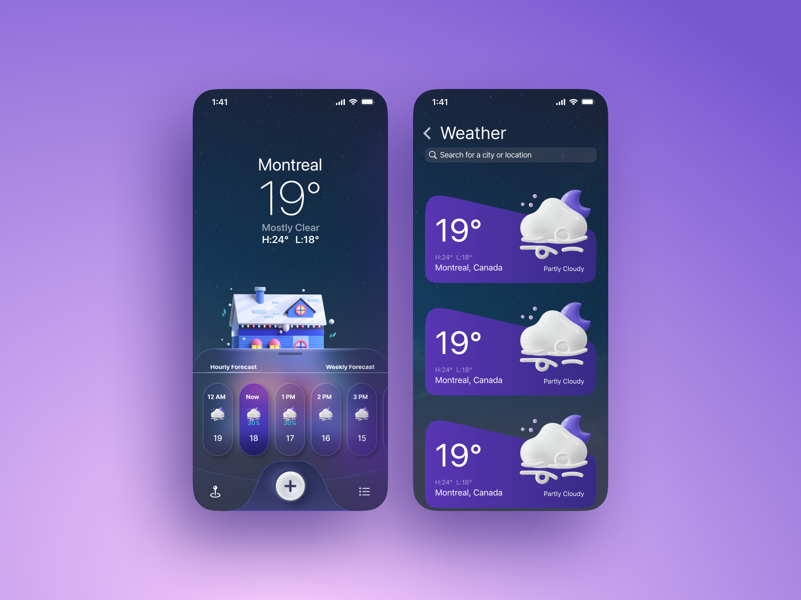 Weather app Ui design practice by Tolga Oguz on Dribbble