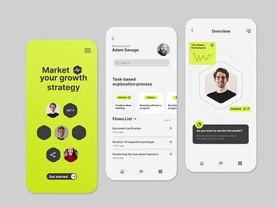 Mobile marketing app UI design practice app branding design figma freelance marketingapp ui