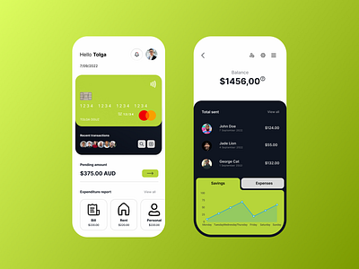 Mobile money transfer and payment app ui design