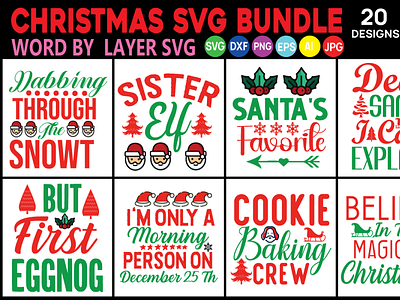 Christmas svg bundle christmas svg dxf eps logo png svg t shirt vector