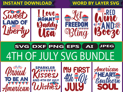 4th of july svg bundle art eps graphic design png s svg vector