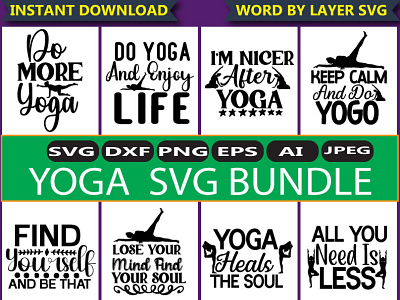 Yoga svg bundle dxf eps png svg vector yoga