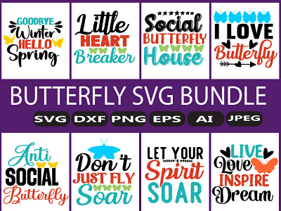 Butterfly svg bundle branding dxf eps graphic design logo png svg