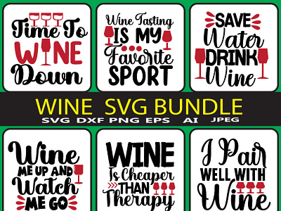 Wine svg bundle design dxf eps graphic design illustration svg wine