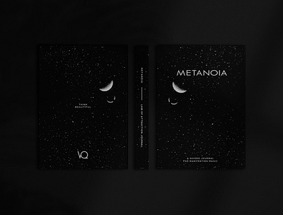 Metanoia black book brand identity branding cosmic design print giftidea journal lawofattraction minimal universe