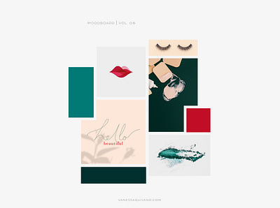 MOODBOARD VOL 08 beauty brand brand identity branding color palette design green identity inspiration moodboard red startup startup branding