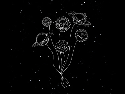 PLANET BOUQUET art black brand brand identity branding celestial design identity illustration inspiration minimal planets