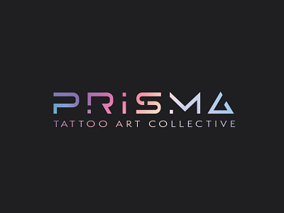 PRISMA brand brand identity branding design holographic identity inspiration iridescent logo minimal modern prism rainbow tattoo tattoo shop type typography