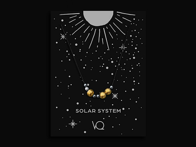 VQ SOLAR SYSTEM NECKLACE brand brand identity branding celestial design identity inspiration jewelry jewelry packaging jewelrydesign packaging design product design shop solar system