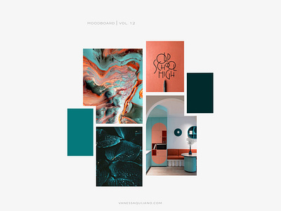 MOODBOARD VOL 12 brand brand identity branding design identity inspiration mood mood board salmon teal