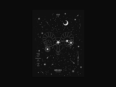 ARIES ZODIAC CONSTELLATIONS aries art print astrology constellation design horoscope sign illustration inspiration zodiac