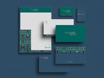 PR STATIONARY KIT artdecor blue brand brand identity branding businesscards cards design gren identity inspiration letterhead real estate stationary stationary kit