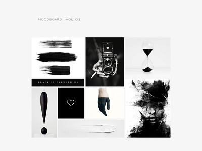 Moodboard Vol. 1 black black white brand brand identity branding design identity inspiration mood board moodboard