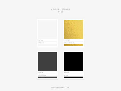 COLOR PERCEIVED No 2 black black white brand brand identity branding color color palette colors design gold gold foil identity