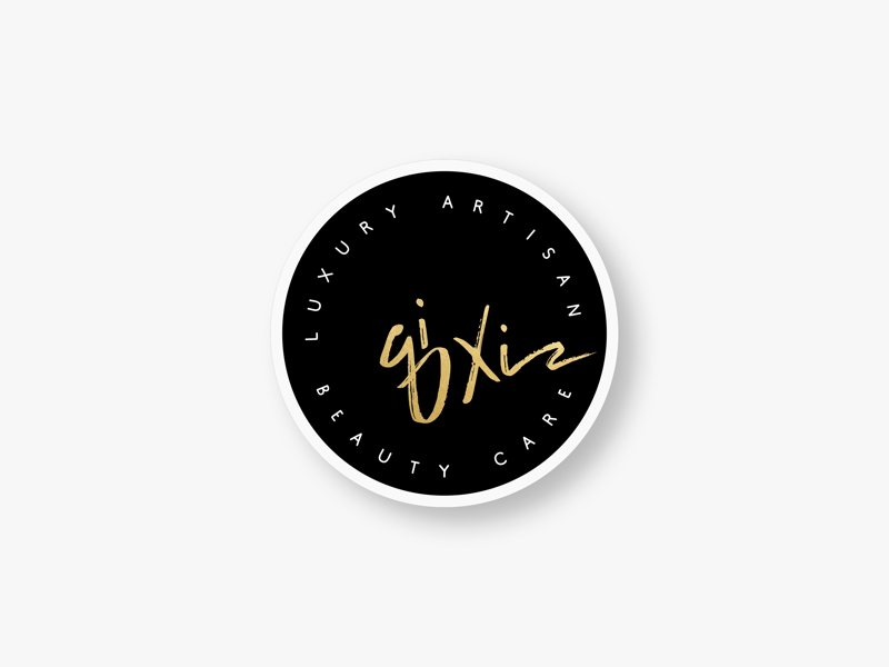 Badge for Qi Xi gold foil gold inspiration badge black icon type typography brand brand identity design logo identity branding