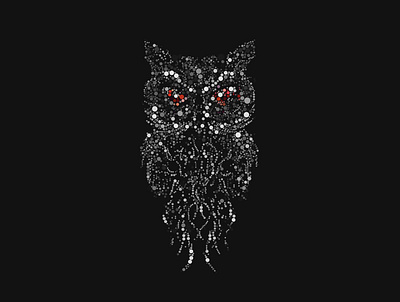 Owl Circle Art animals art black circle digital art halloween owl print