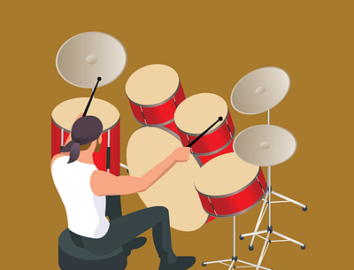 A men drumming the drum. app branding design graphic design illustration logo typography ui ux vector