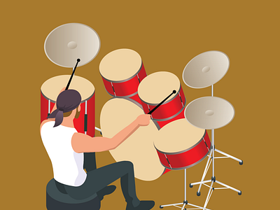 A men drumming the drum.