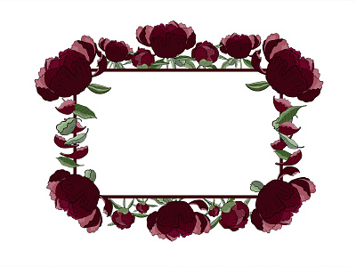 Peony Flowers Frame