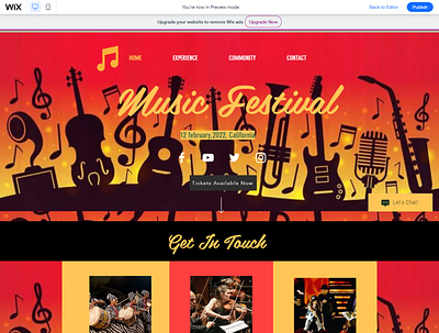 Music Website figma web designer webflow weebly wix