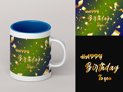 HAPPY BIRTHDAY COFFEE MUG DESIGN.