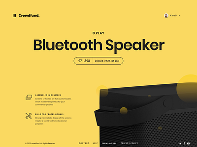 Bluetooth Speaker branding design minimal ui ux