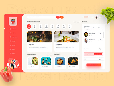 Restaurant Dashboard app design minimal ui ux web