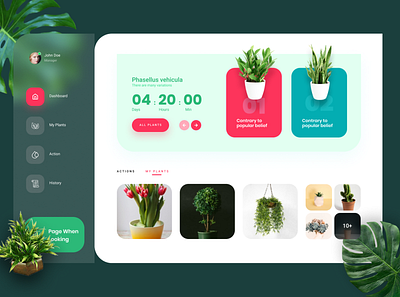 Plant UI design minimal ui ux web