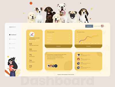 Pet Dashboard design minimal ui ux web website