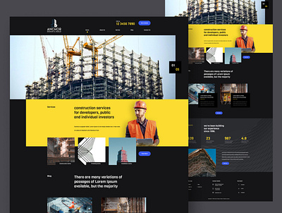 Construction Landing Page construction design minimal ui ux website