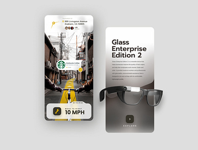 Google Glass app art design google glass minimal ui ux vr