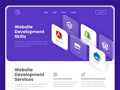 Website Development Hero Header banner design hero header illustration landing page minimal ui ux vector web webdesign website website development