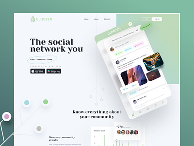 Social Media Landing Page app design hero area hero banner hero header illustration landingpage minimal ui ux web website