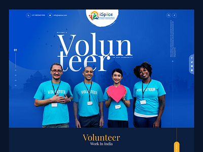 Volunteer Hero Header design header help hero header minimal ngo ui ux web