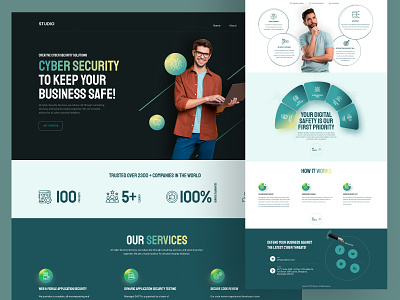 Cyber Security Landing Page banner cyber design home page illustration landing page minimal securiry ui ux web