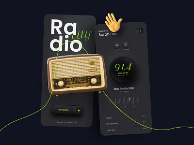 Radio App 3d app app design application design fm minimal mobile radio ui ux