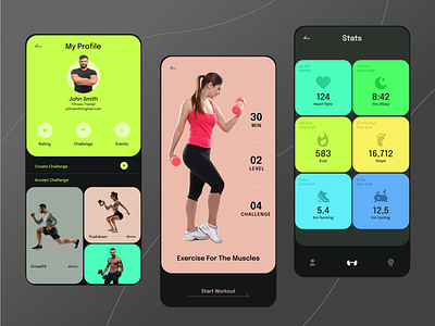 Fitness App app design fitness fitness app minimal mobile app ui ux